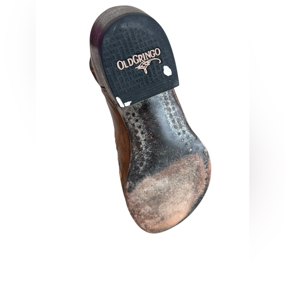 Old Gringo Embroidered love floral leather Brown western Cowboy Boots 8.5 - Picture 8 of 10